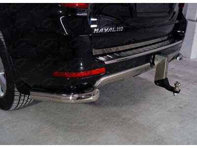 Защита задняя уголки 76 мм ТСС для Haval H9 2017-2021