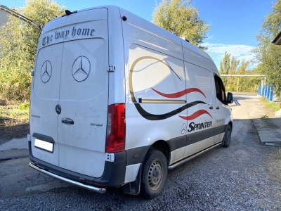 Защита заднего бампера одинарная d-60 для Mercedes Sprinter кузов 907 2021 – н.в.