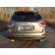 Защита заднего бампера уголки 76 мм ТСС для Nissan Pathfinder 2014-2021
