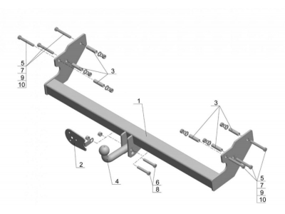 Фаркоп Avtos для Jeep Wrangler 1996-2007