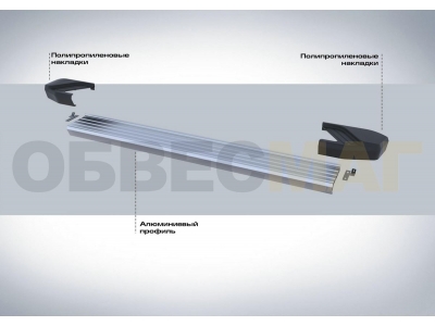 Пороги алюминиевые Rival Silver New для Mazda CX-9 2017-2021