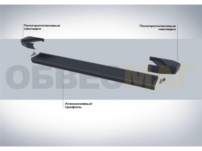 Пороги алюминиевые Rival Black New для Mazda CX-9 2017-2021