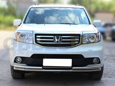 Защита передняя двойная 53-53 мм для Honda Pilot 2011-2015
