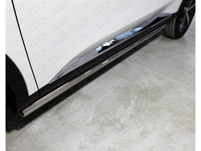 Пороги труба 60 мм ТСС для Haval F7 2019-2021