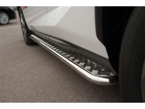 Пороги с площадкой алюминиевый лист 53 мм для Mitsubishi ASX № MASX2010_2.2