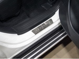 Накладки на задние пороги лист шлифованный надпись Infiniti 2 шт для Infiniti QX50 № INFQX5018-05