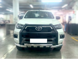 Защита переднего бампера d-76 с доп.накладками для Toyota Hilux 2020 – н.в. TH20_1.2BO
