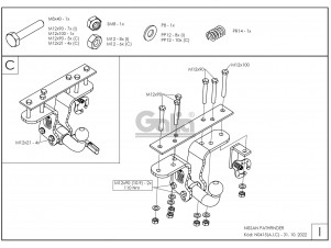 ТСУ Фаркоп оцинкованный Galia шар A для Nissan Pathfinder R51 № N041A