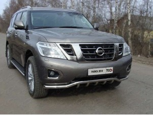 Защита передняя Кенгурятник с вставкой 60 мм для Nissan Patrol № NISPATR14-04