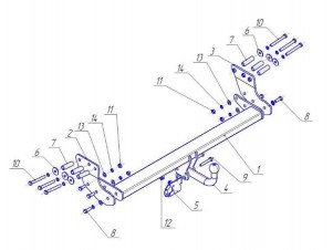 ТСУ Фаркоп Avtos на Volvo XC70 № VL 03